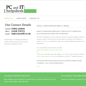 screenshot of www.pcandit.co.uk